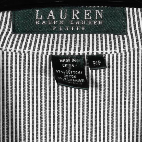 Ralph Lauren Womens Blazer Gray White Striped Stretch Career Work Suit Jacket PP - Picture 3 of 9